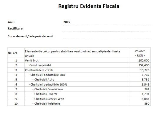 Registru Evidenta Fiscala